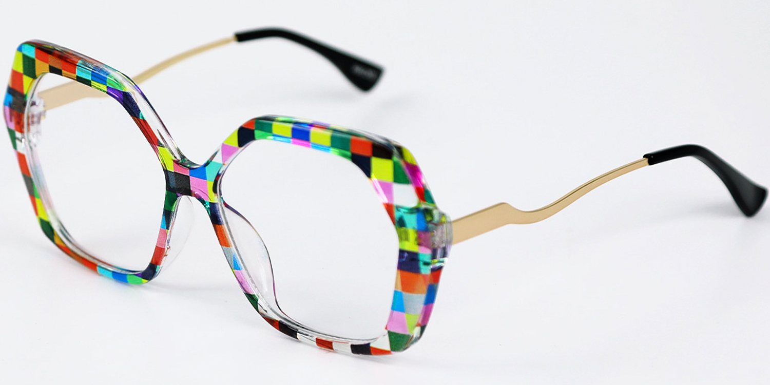 Raspberry Fizz Geometric Glasses