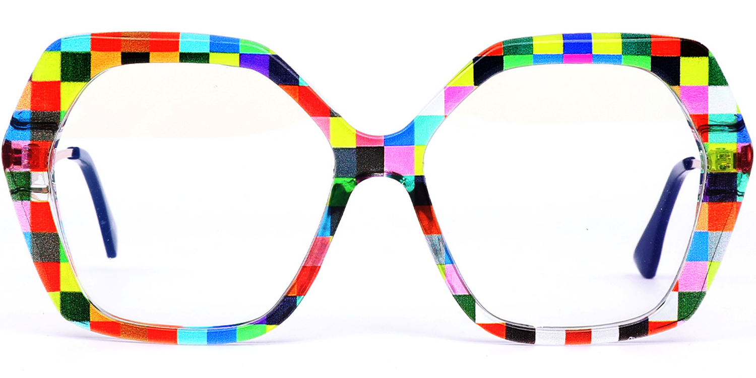 Raspberry Fizz Geometric Glasses